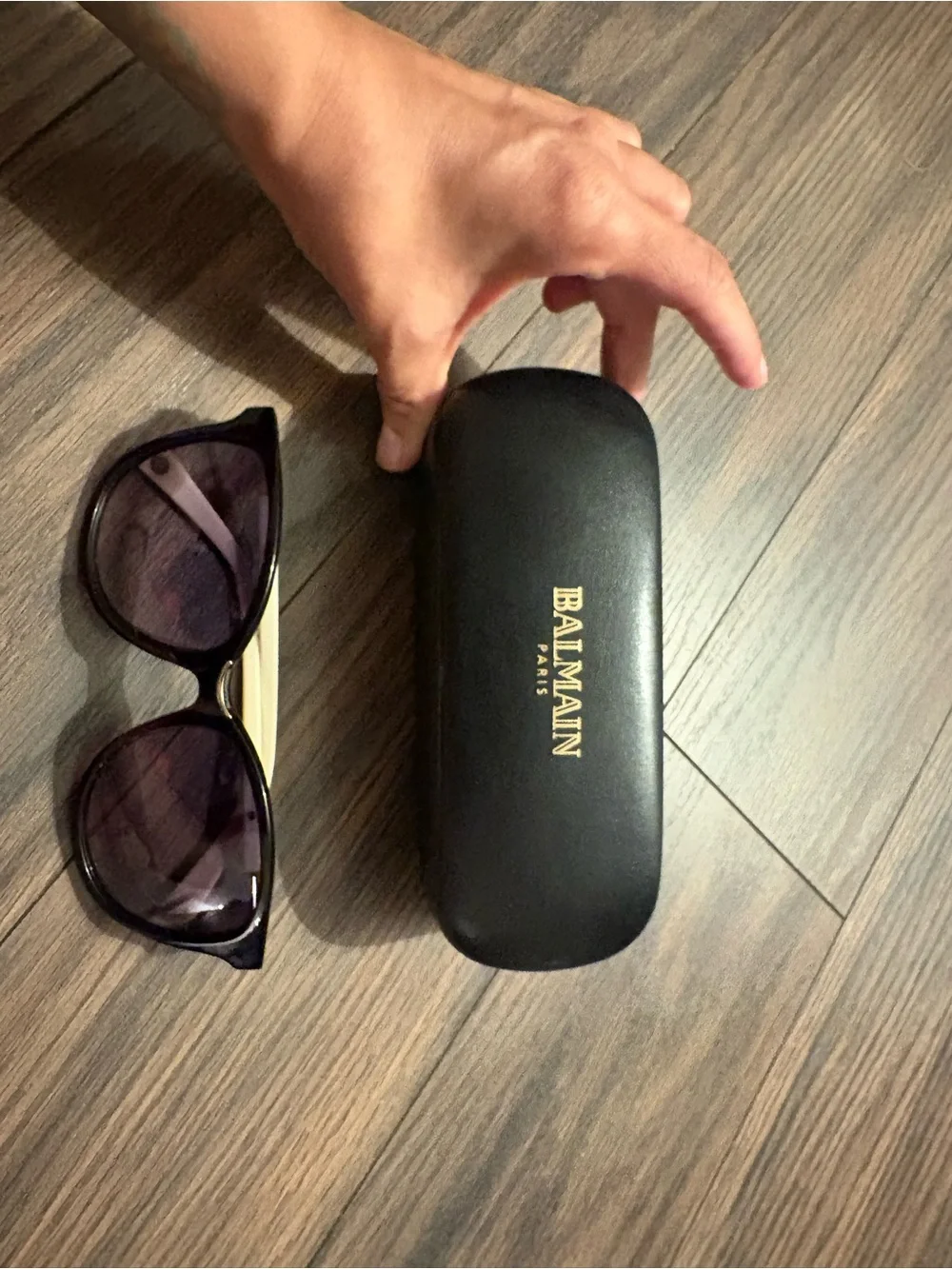 Balmain Black and Off White Sunglasses with case